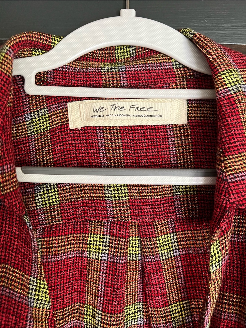 FREE PEOPLE We the Free Running Wild Red Plaid Wrap Shirt - Picture 7 of 11